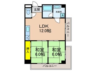 エルベ楠葉コ－トの物件間取画像